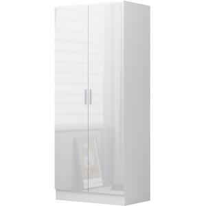 REFLECT Furniture Bundle - 2dr Plain + Chest + Bedside + Desk - White/White