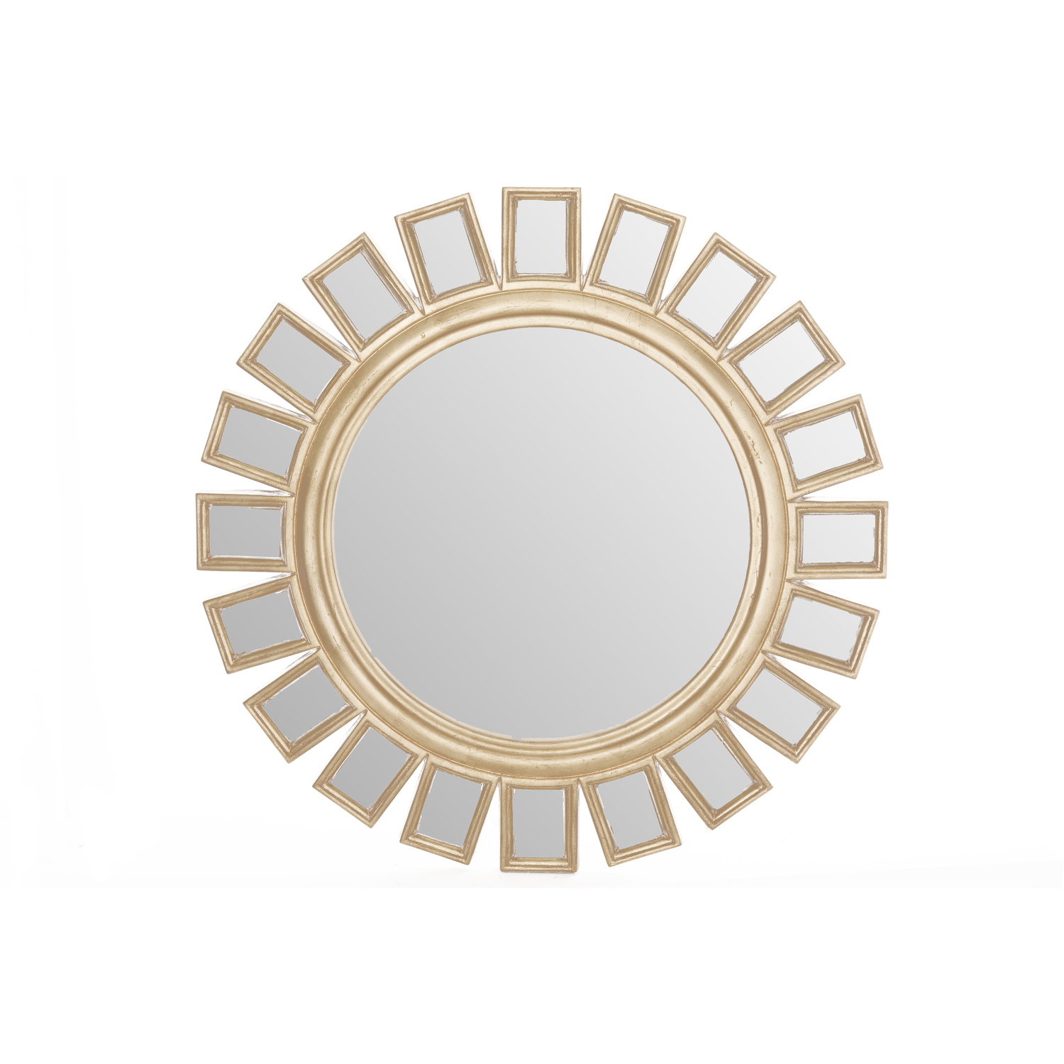 Sevan Wall Mirror with Mirrored Glass - Gold