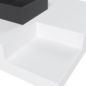 Square Table Top Box Square Coffee Table with Removable Storage Box and LED Light