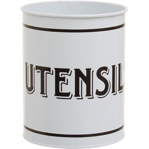 Grocer White Metal Utensil Holder