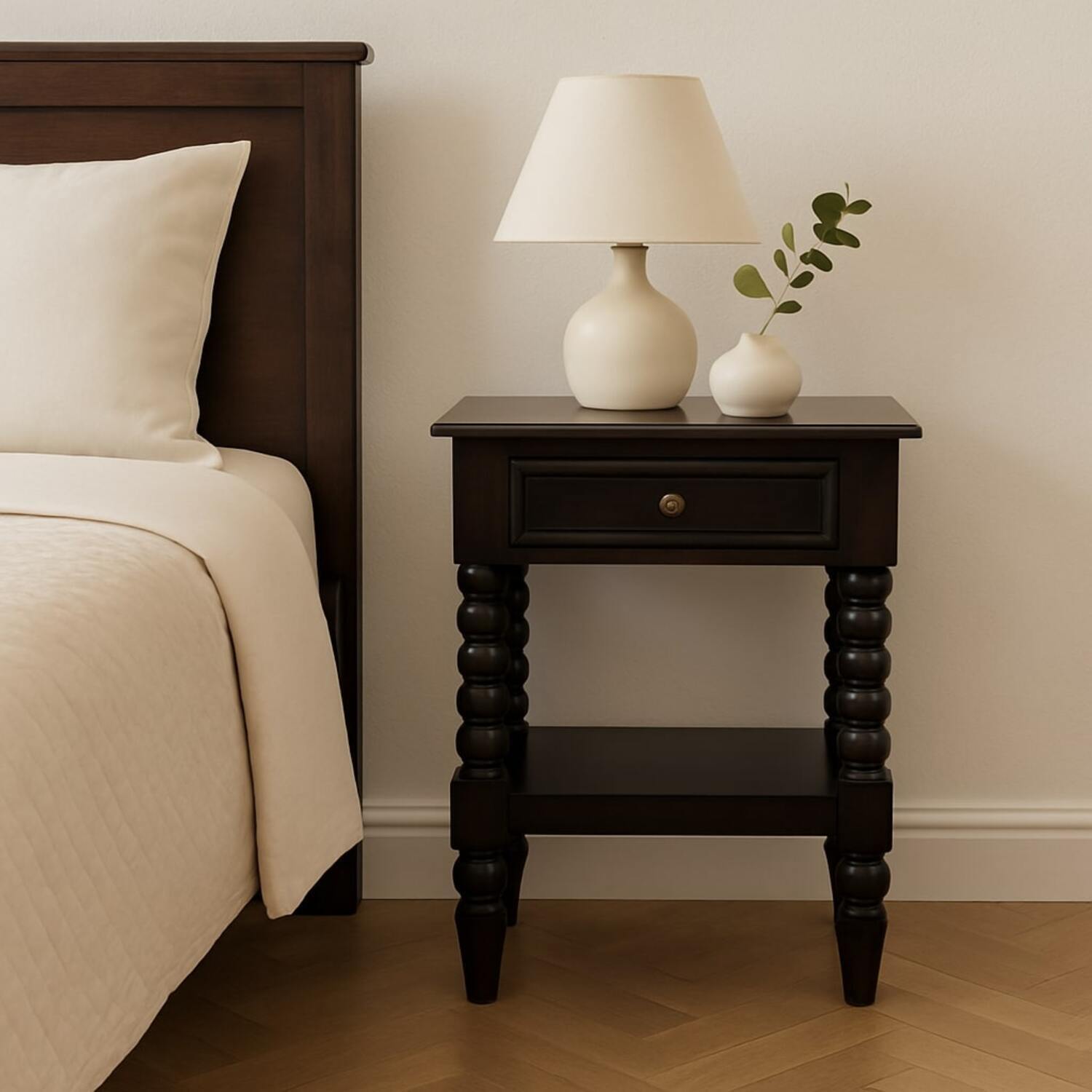 Artisan Furniture Solid Wood Vienna 1-Drawer Nightstand - Winewood Oak