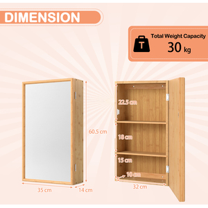 Bamboo Medicine Cabinet with Mirror