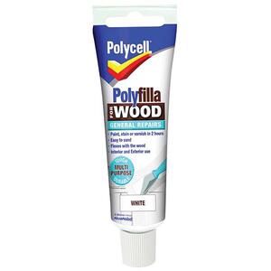 Polycell Polyfilla For Wood General Repairs Tube White 75G