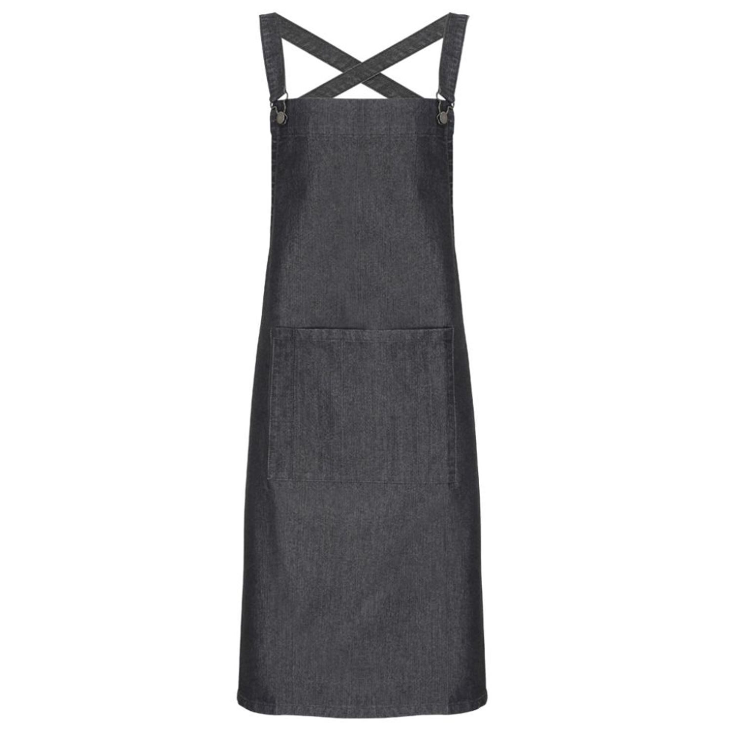 Premier Barista Polycotton Cross Back Full Apron - Black Denim