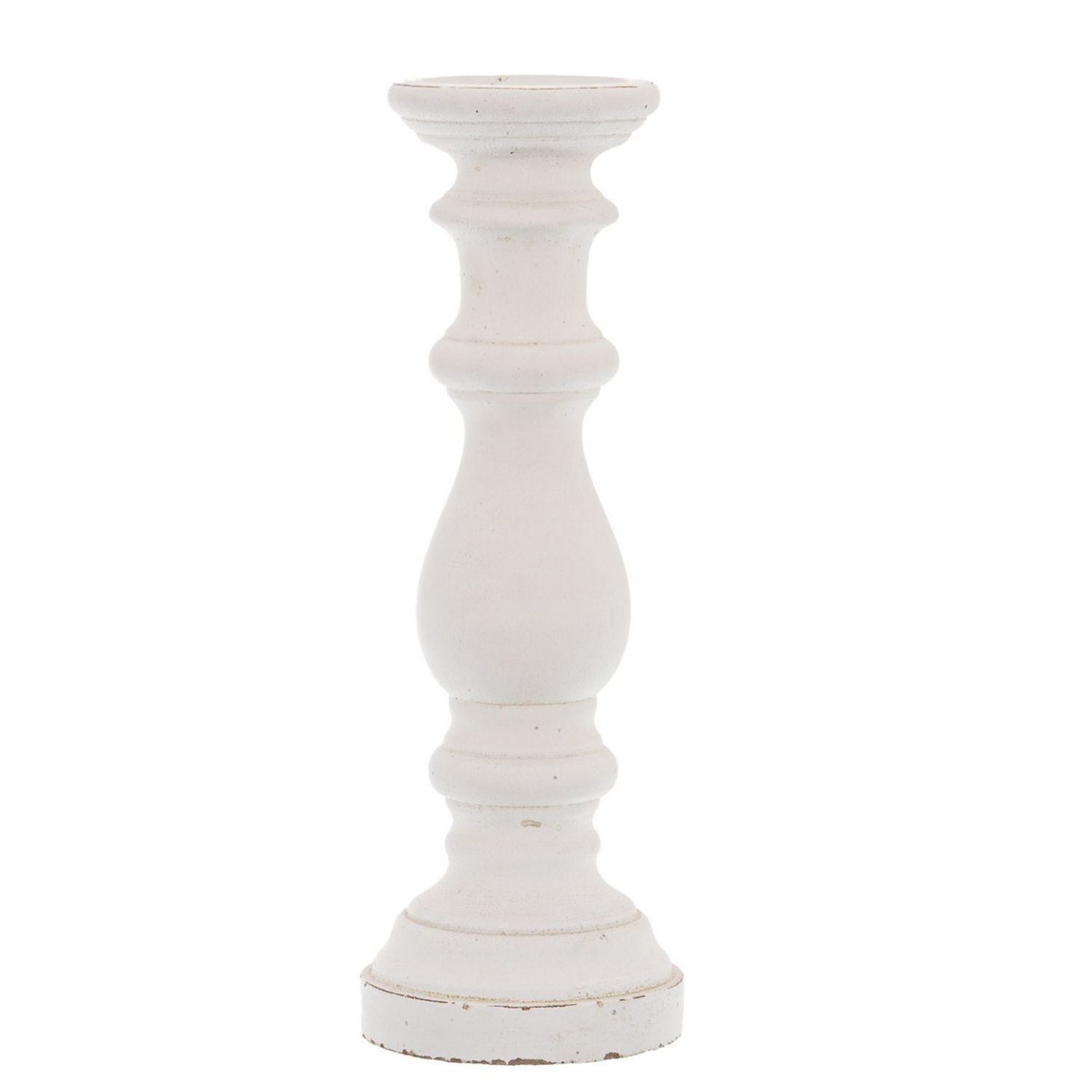 Hill Interiors Column Candle Holder - White