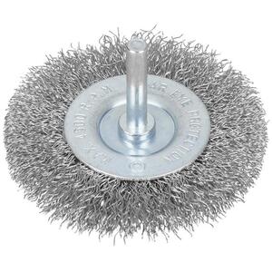BlueSpot Tools Flat Steel Wire Wheel Brush 75mm x 6mm Arbor