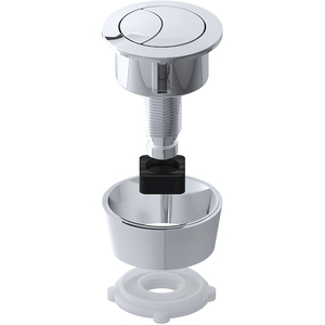 Universal Toilet Cistern Dual Flush Push Button Kit for 20mm 40mm 50mm 60mm Lid Hole (Chrome Silver)