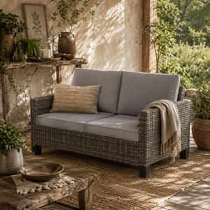 Nolo Dark Grey 2-Seater Outdoor Sofa with Cushions