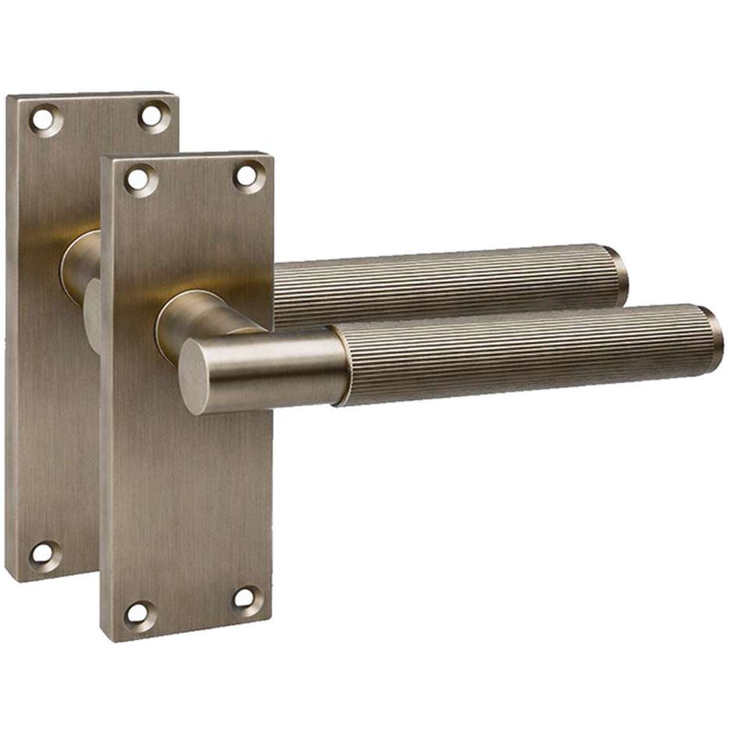 Golden Grace 4 Pairs Victorian T-Bar Linear Design Internal Door Handle on Backplate Antique Brass - 120mm x 40mm