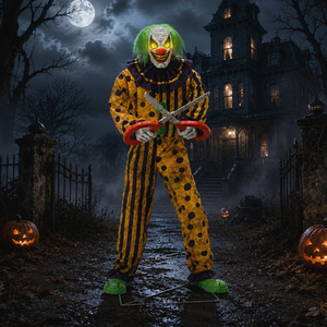 Animated Snippers The Clown Halloween Decoration with LED Eyes