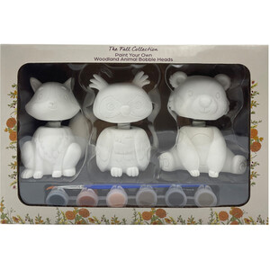Paint Your Own Woodland Animal Bobble Heads Kit