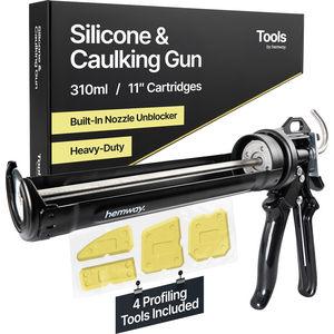 Hemway Premium Sealant Caulking Gun & Finishing Tool 4 Piece Kit