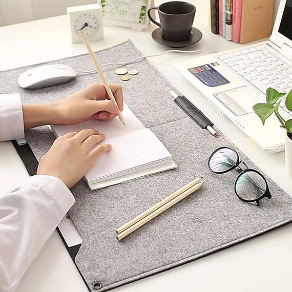 Accuratus Felt Computer Laptop Desk Pad - Light Grey