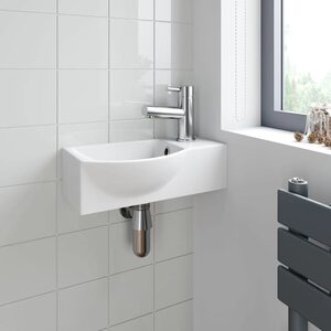 Wall Hung Basin, Left Hand - 400 x 220mm