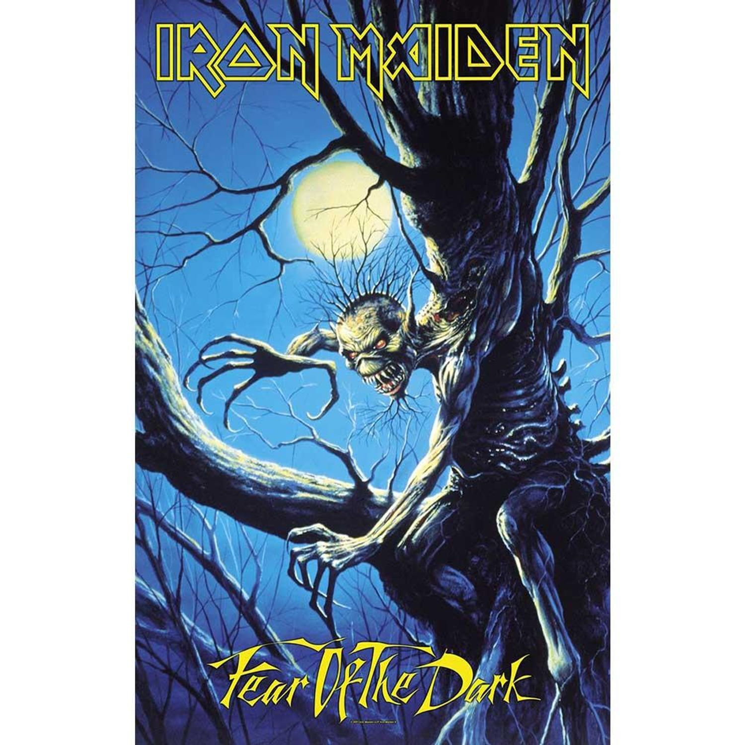 Iron Maiden Fear Of The Dark Textile Poster - Blue