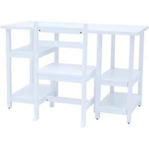 Kids Wooden Desk & Chair Set with Large Desktop and Open Shelving