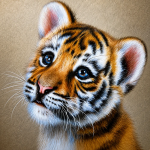 Cute Tiger Cub Square 5D DIY Diamond Painting Kit