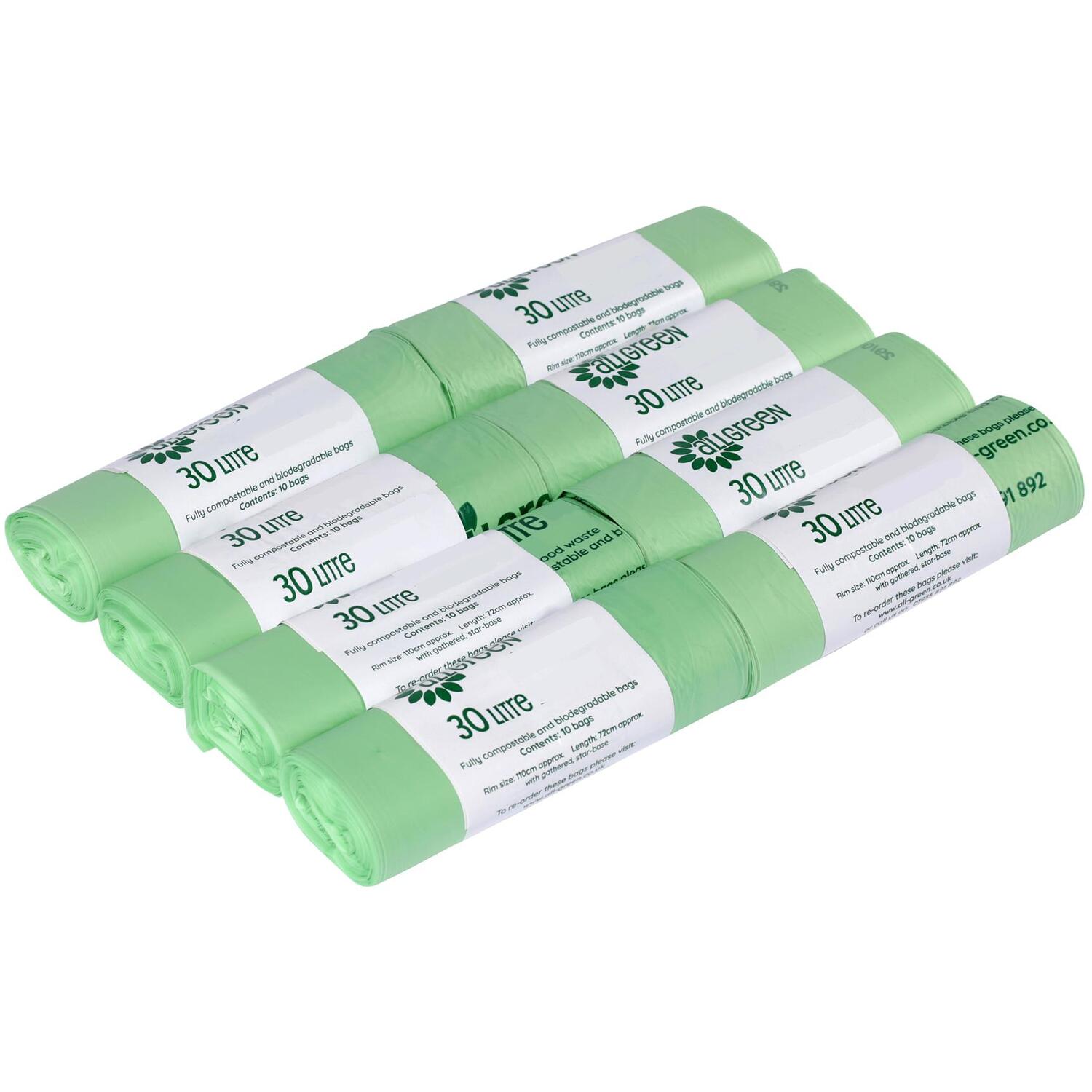 30 Litrex80 Compostable Bags for Kerbside Bin-EN13432 Kitchen/Outdoor Bin Liners - Image 3