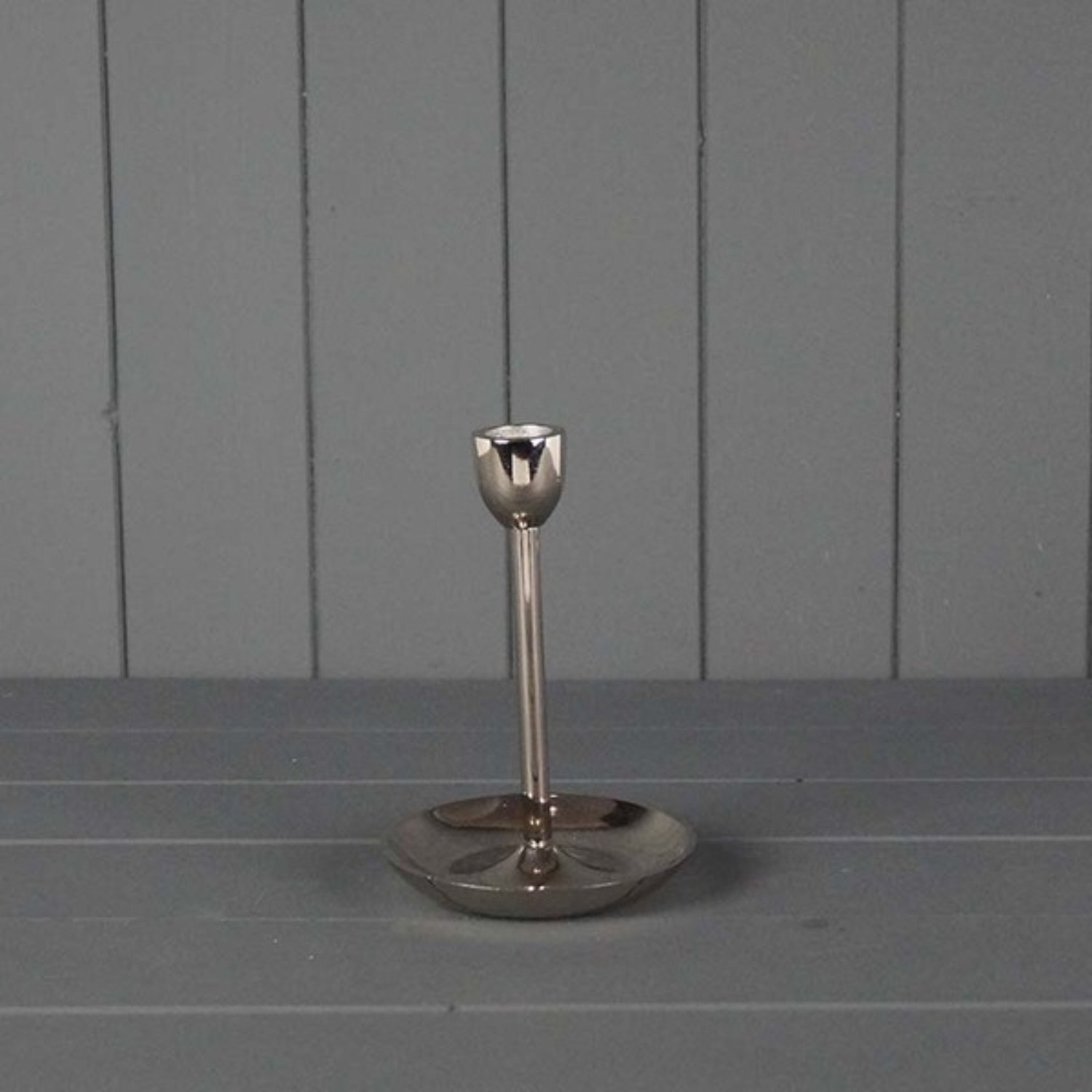 Charming Rustic Silver Metal Candle Holder - Silver