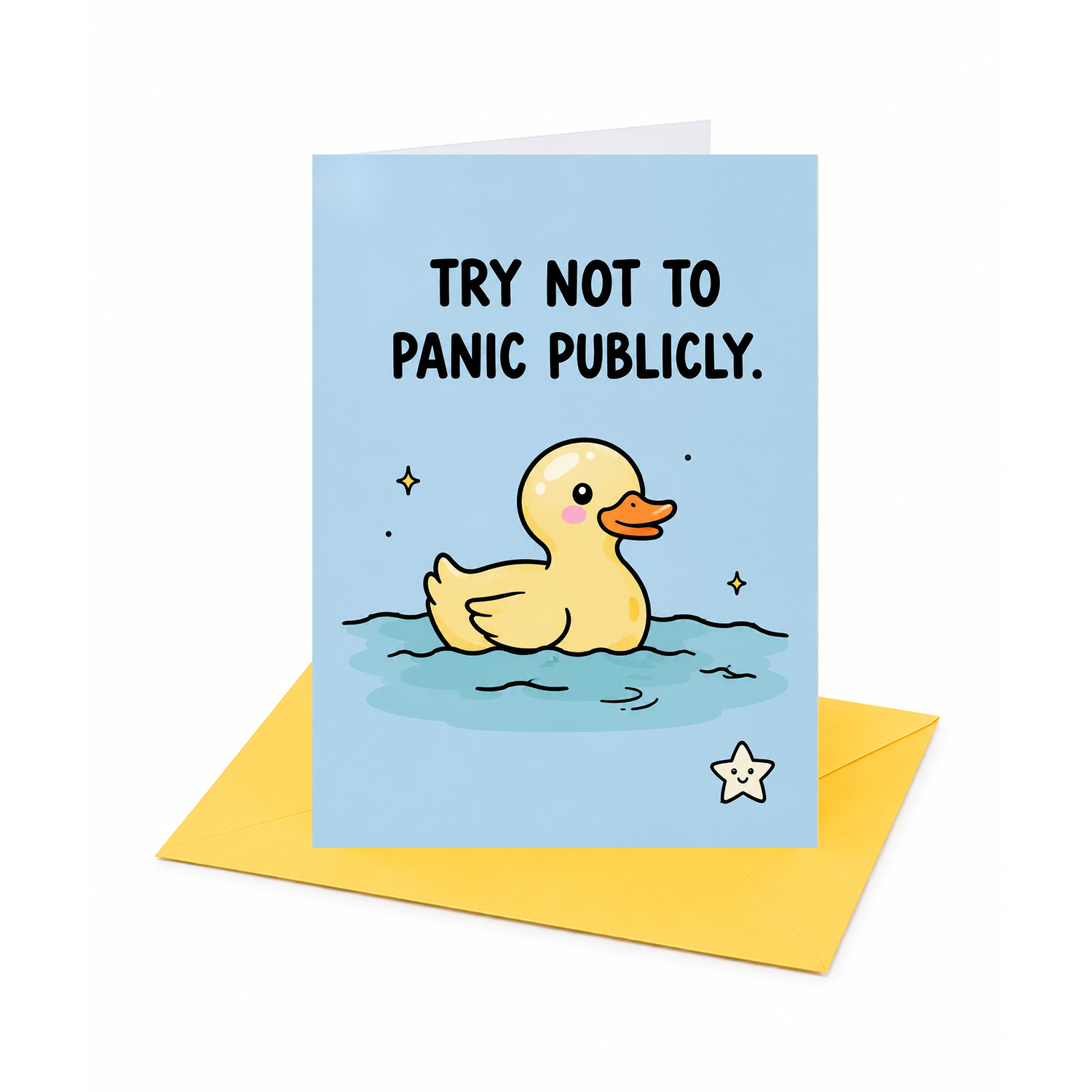 Brightfeel Try Not To Panic Publicly Open Greeting Card - Multi