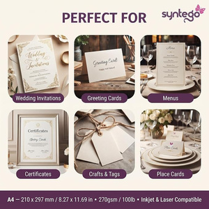 10 Sheets of A4 Ivory Matt Textured Finish Card