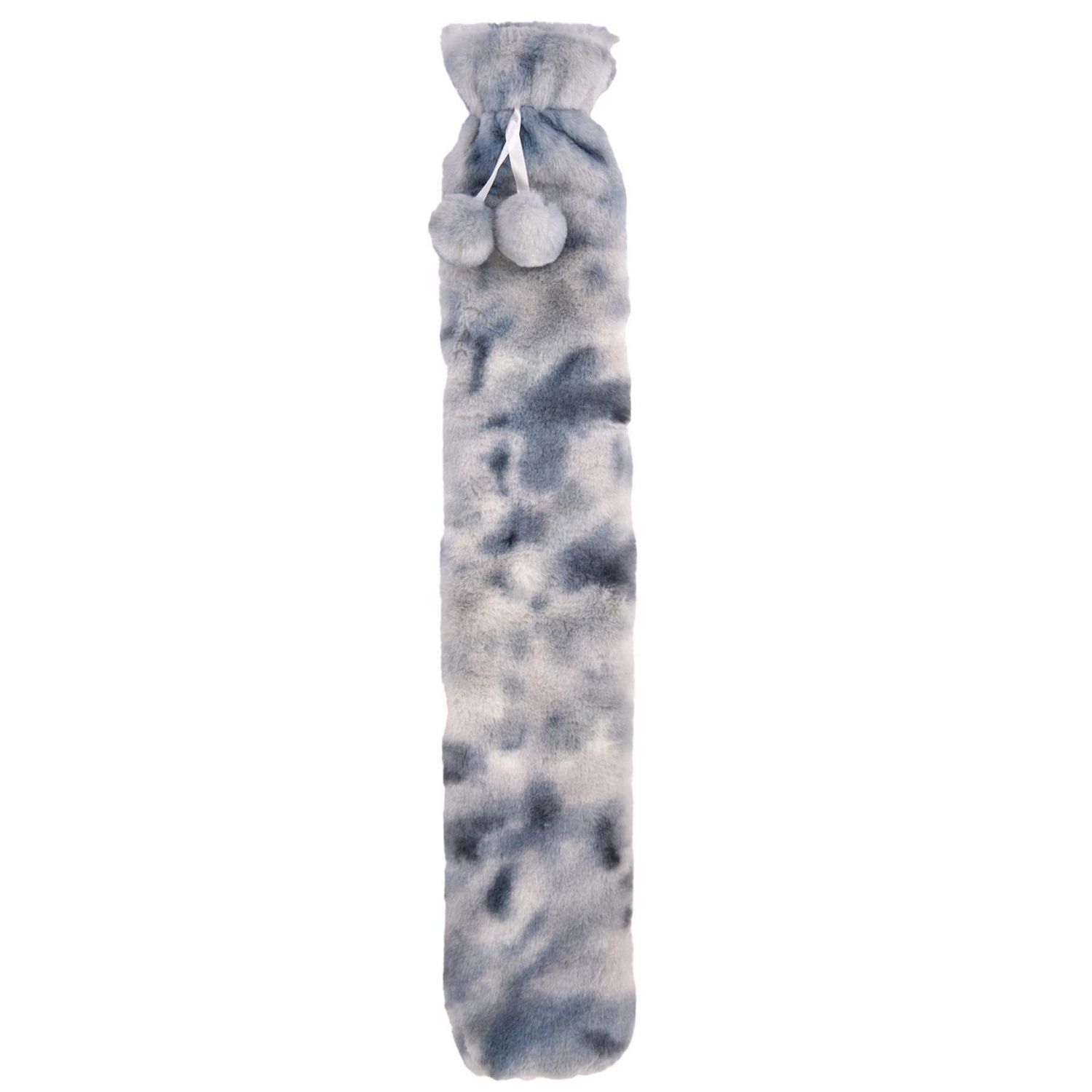 K Collection Extra Long 2L Hot Water Bottle And Cover - Silver