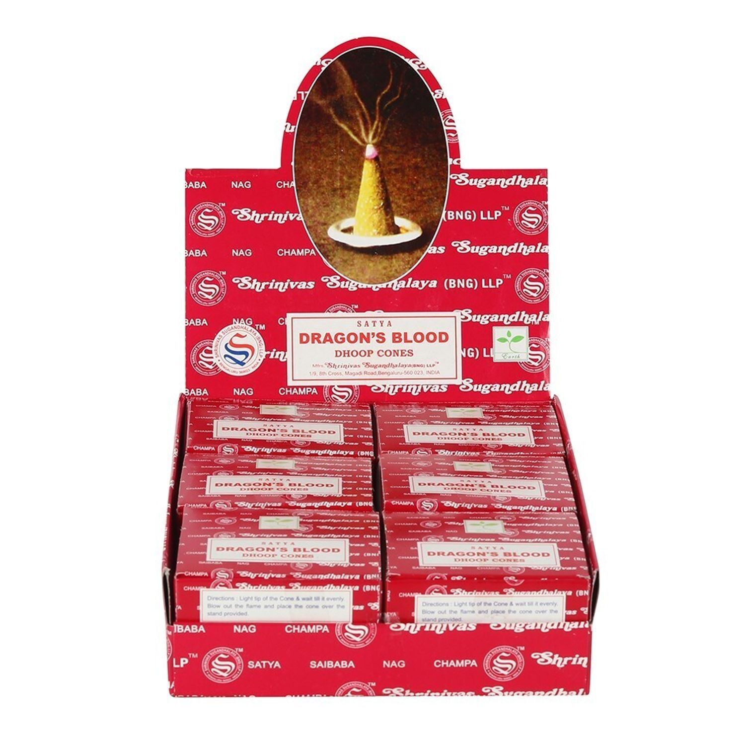 Satya Dragons Blood Incense Cones (Pack of 144) in Brown