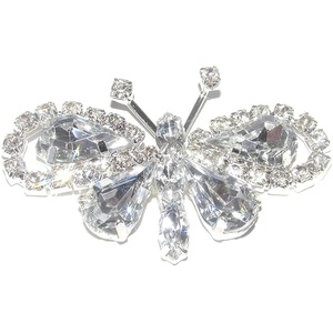 Pack of 10 Sparkling Crystal Butterfly Diamante Embellishments with Grade A Rhinestones
