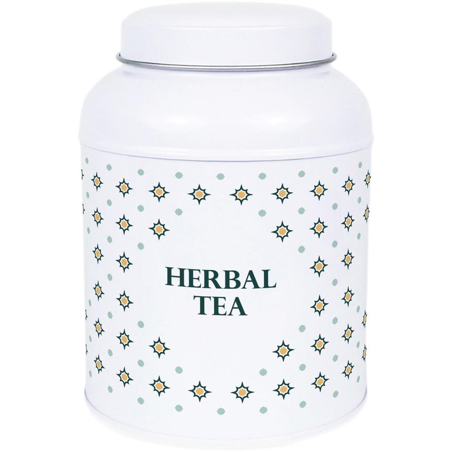 Purely Home Octagonal Stars Hot Chocolate Canister - Small Dome Lid Kitchen Storage Tin - Herbal Tea