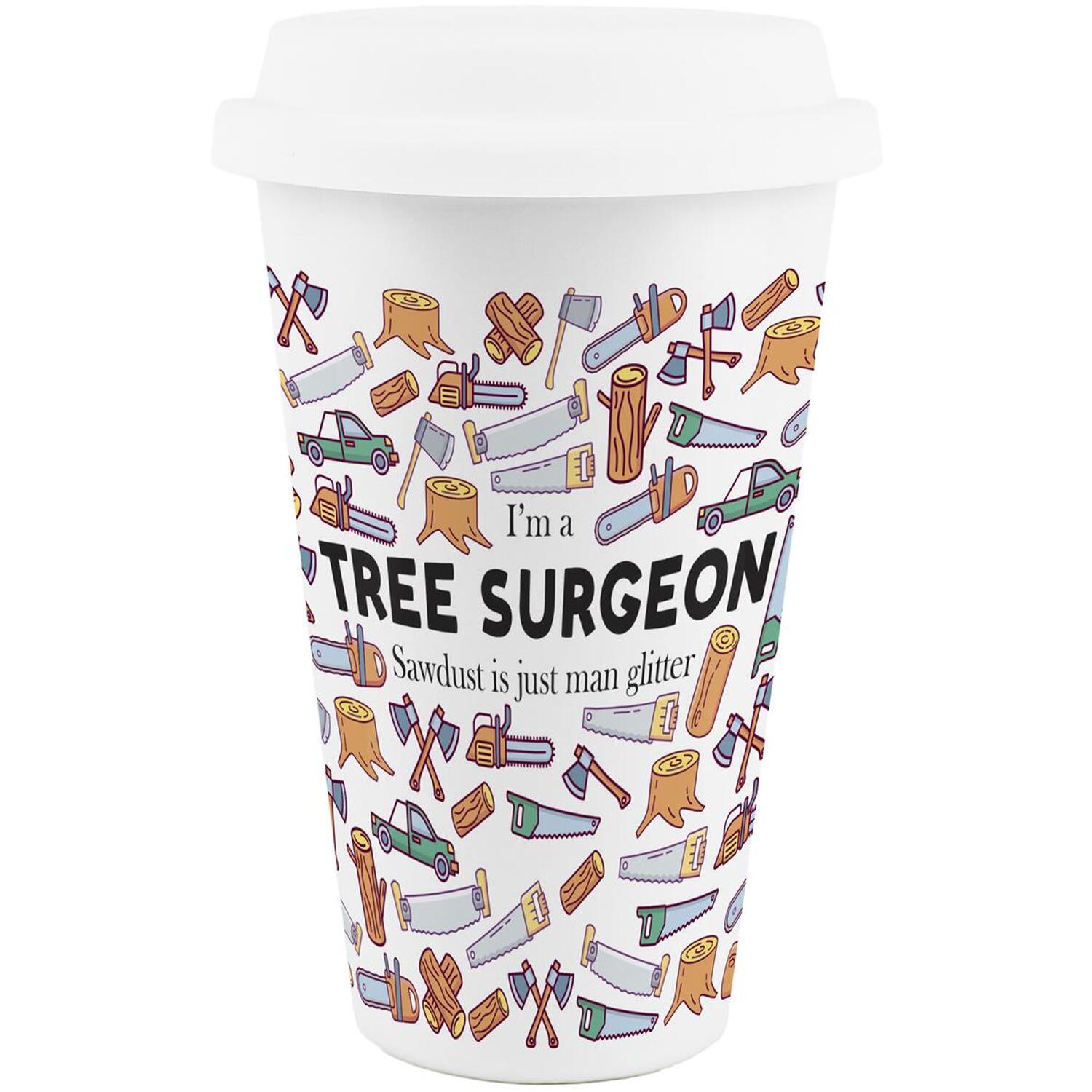 Image of Novelty Tree Surgeon Ceramic Travel Mug&hellip;