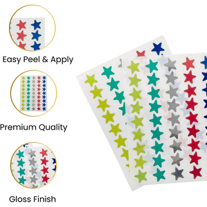 Pack of 135 Red Foil 15mm Self-Adhesive Stars