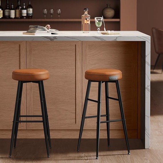 VASAGLE Set of 2 Bar Stools, Kitchen Counter