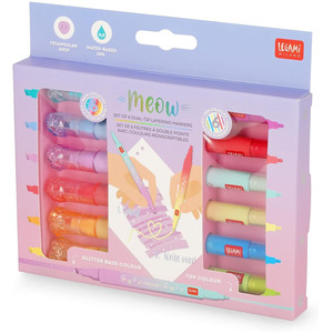 Pack of 6 Meow Dual-Tip Layering Markers
