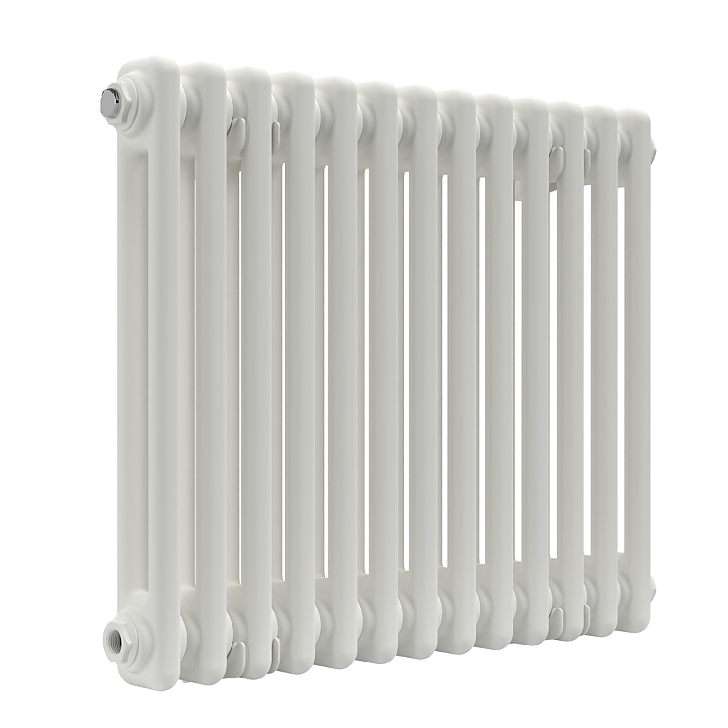 B&Q - White Horizontal 2 Column Traditional Radiator 500mm (H) X 605mm (W) - Image 2