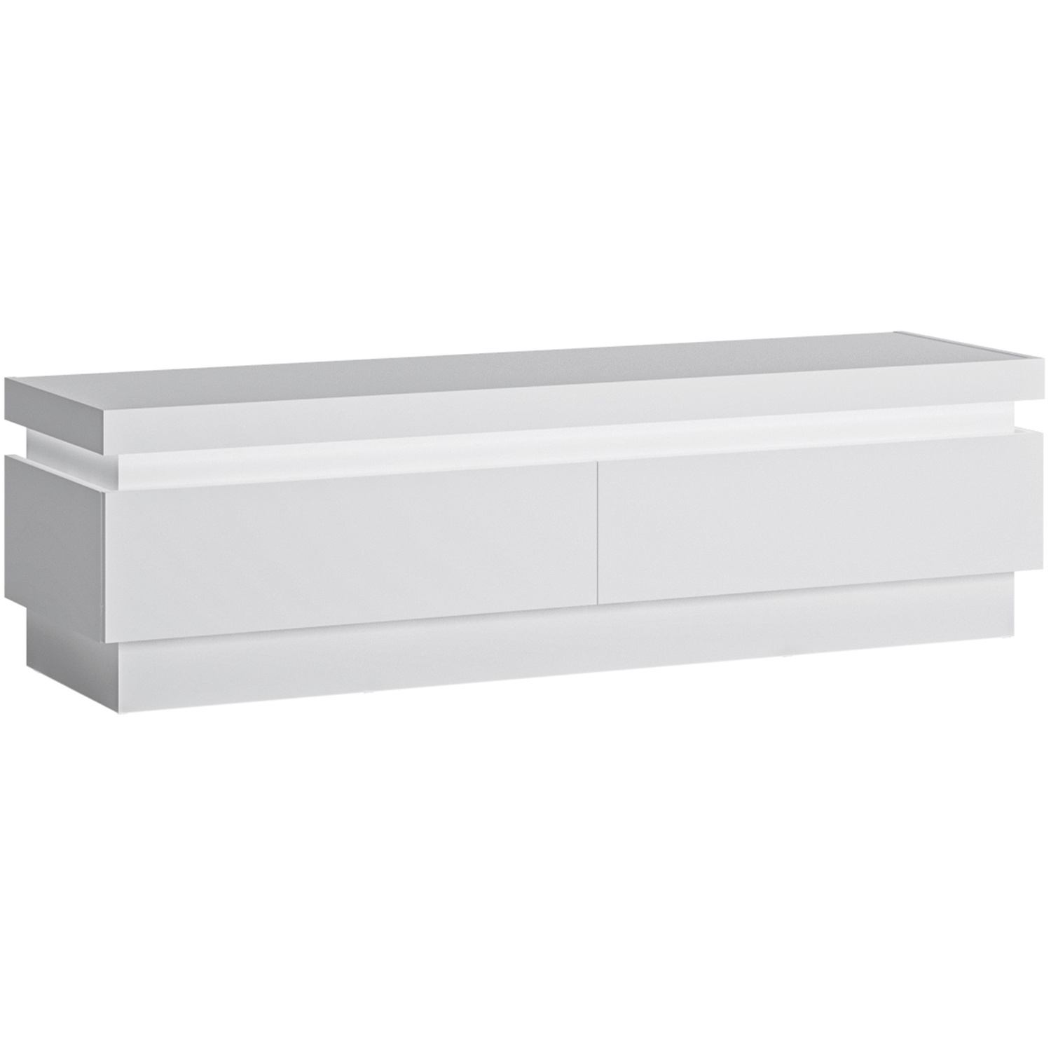 Furniture to Go - Lyon TV Cabinet - 2 Drawer - White High Gloss - LED - Image 2
