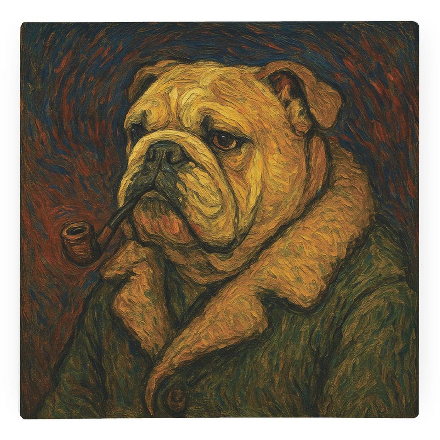 Image of Van Gogh English Bulldog Glass Hot&hellip;
