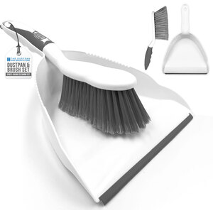Dustpan and Brush Set Grey Portable Cleaning Brush and Dustpan