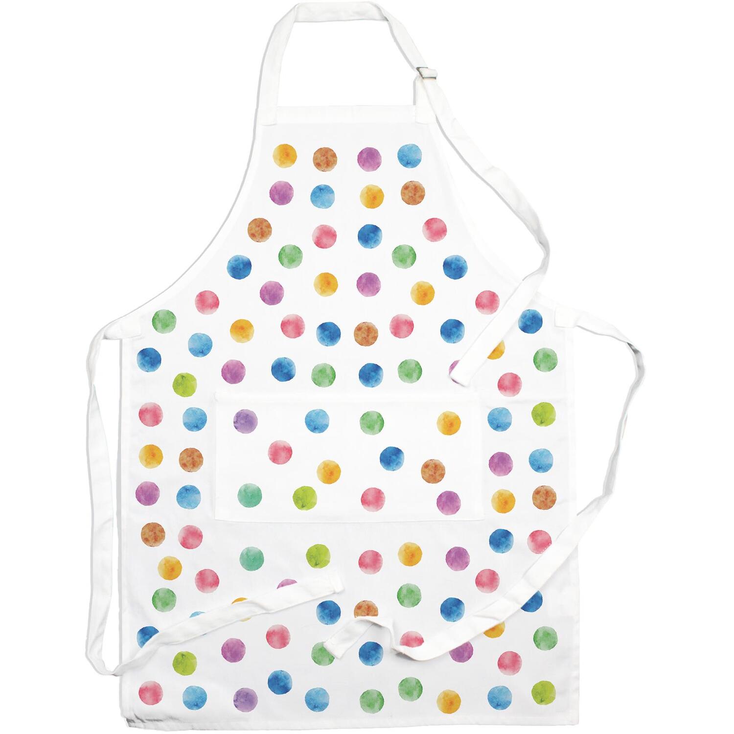 B&Q - Polka Dot Kitchen ApronRainbow Multicolour Cooking & Baking Gift - Image 2