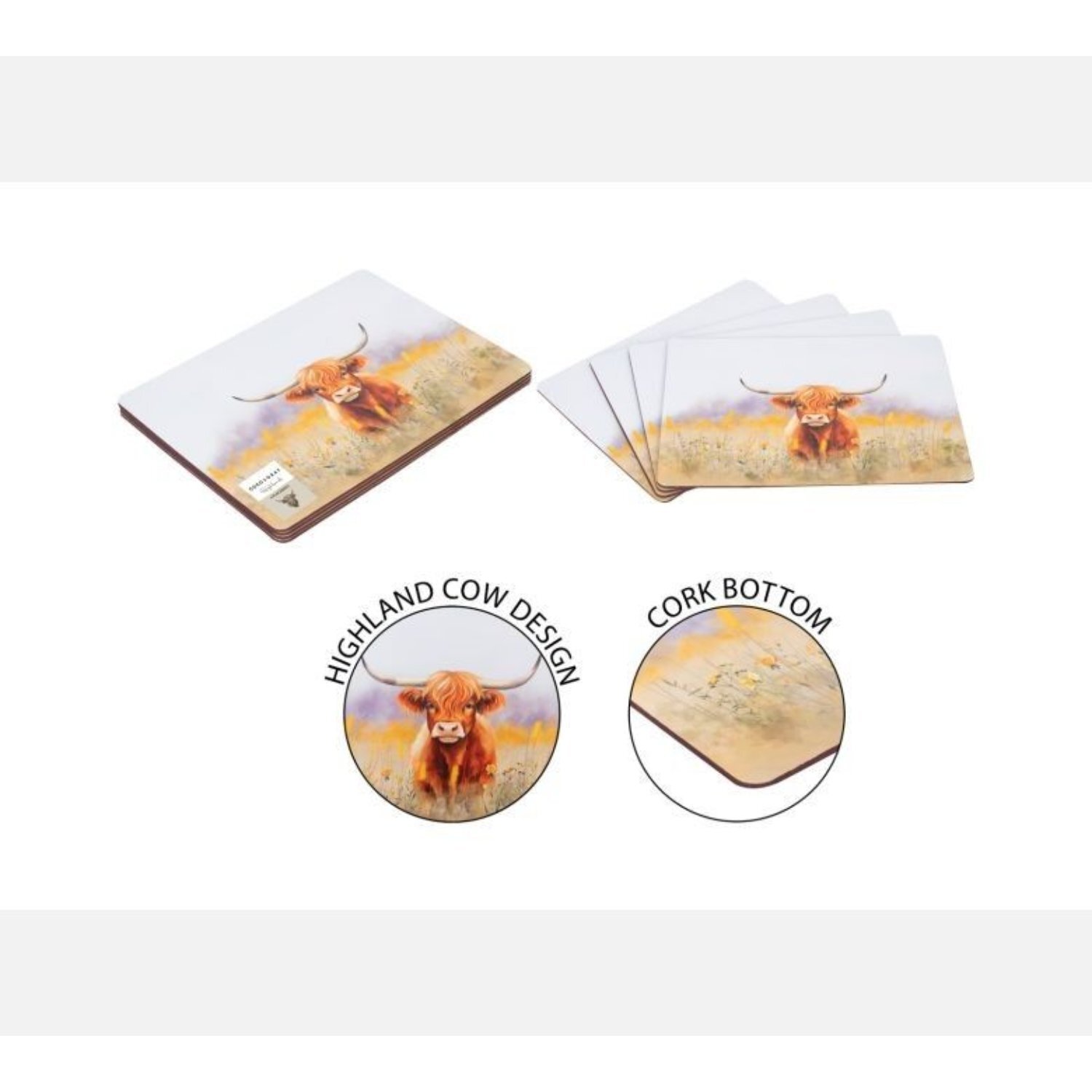 Image of Rustic Highland Cow Placemats 4 Pack&hellip;