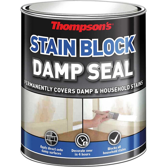 Thompson's Stain Block Damp Seal 250ml, White indoor sealer.