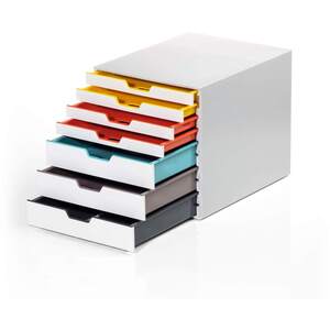 Varicolor Mix Desktop Organiser 7 Drawer Colour Coded Storage - A4+