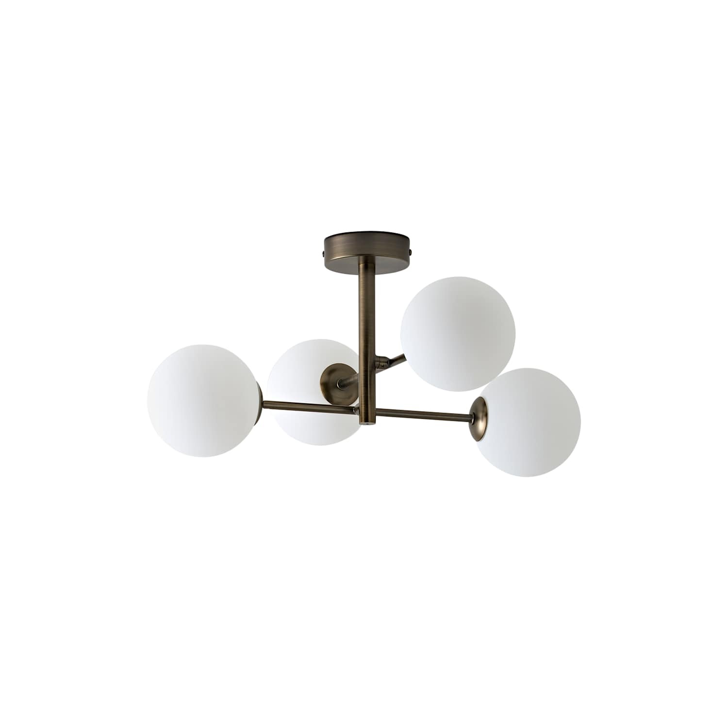 B&Q - Darla Brushed Brass 4 Way Frosted Shades Ceiling Light And Bulb - Image 2