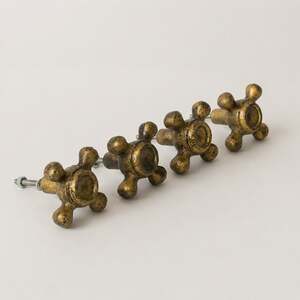 Set Of 4 Rustic Industrial Metal Tap Drawer Knobs