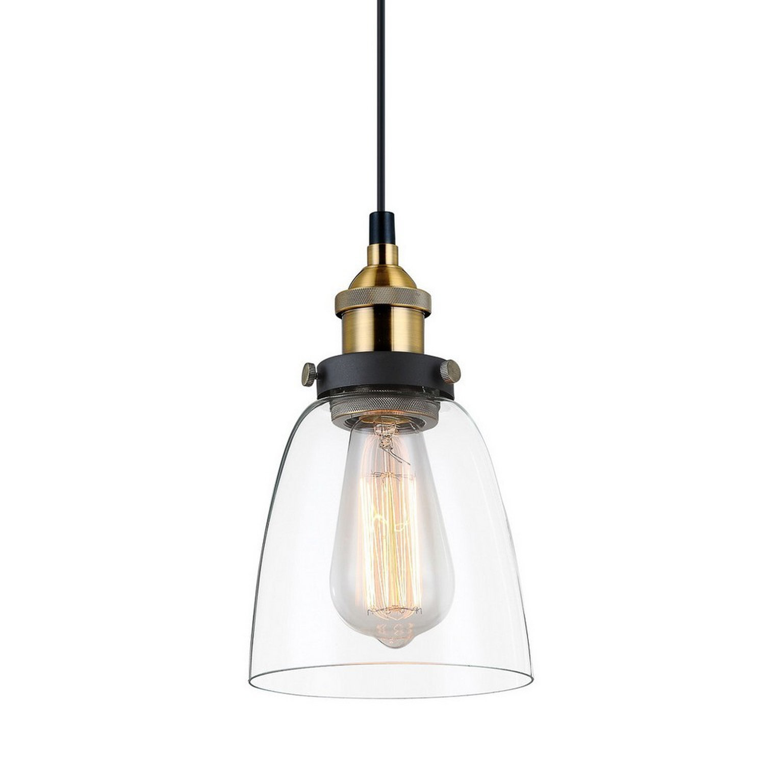 Italux Lighting Industrial Pendant Light Black - Black
