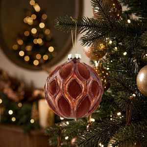 Hazel Flocked Detail Bauble