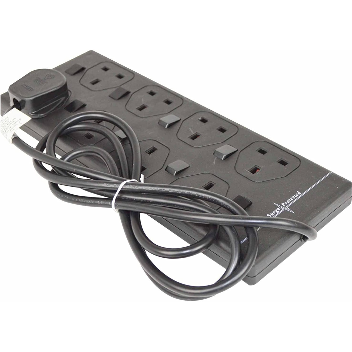 Status Unisex Black Individually Switched Extension Lead 240V 8-Gang 13A 2M - Image 2