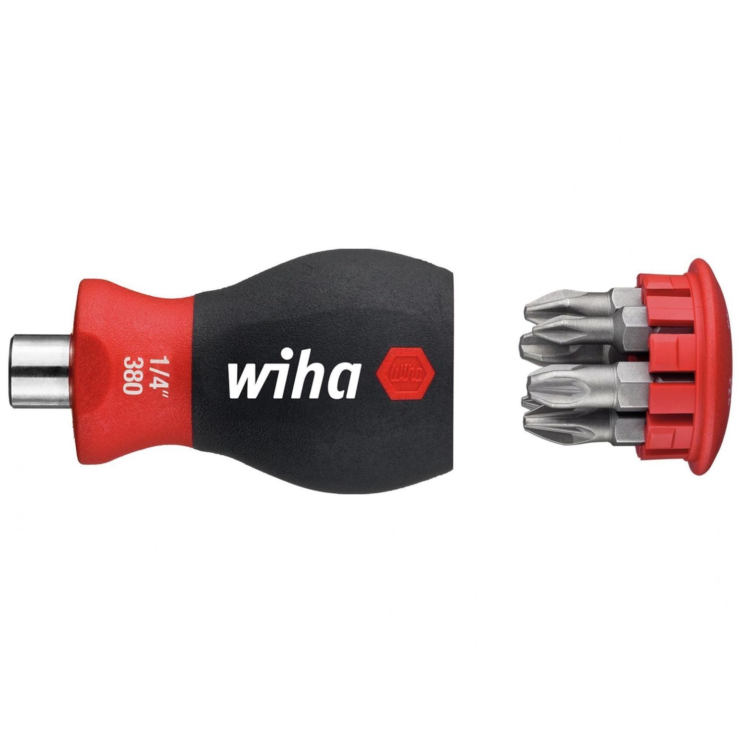 Wiha Magnetic Softfinish Stubby Screwdriver With Bit Magazine (Ph, Pz)