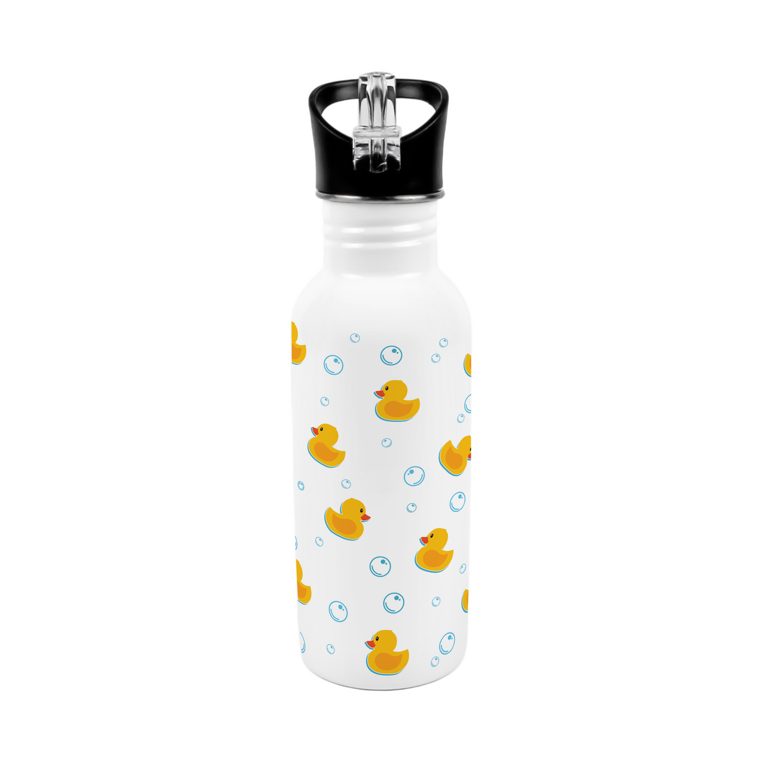Purely Home Rubber Ducks Metal Canteen Water Bottle - Yellow