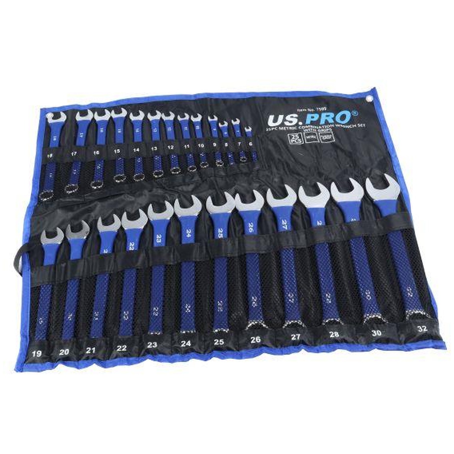 Us Pro Tools 25Pc Metric Combination Spanner Set 6-32Mm With Rubber Grips 7599 - Image 4