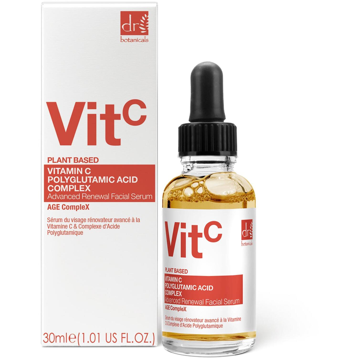 Dr. Botanicals Vitamin C 3% & Polyglutamic Acid Complex 1% & Anti-Ageing Brightening Facial Serum 30ml in White - Image 5